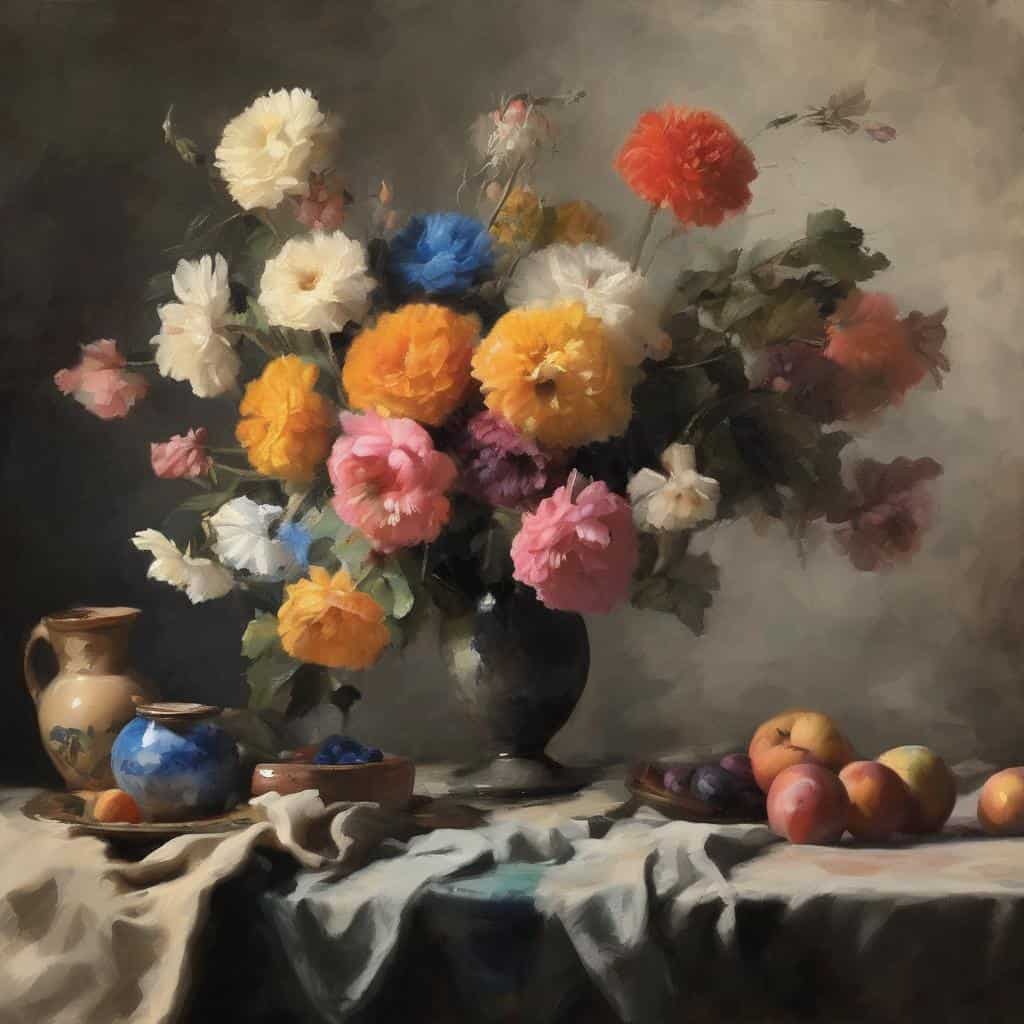 Λουλούδια σε βάζο, κλασική still life τέχνη, εμπνευσμένη από τους καλλιτέχνες που άλλαξαν την ιστορία της τέχνης.