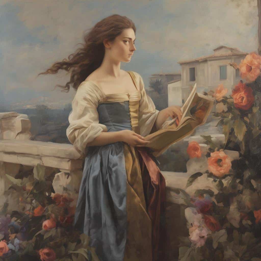 παρθένα γυναίκα διαβάζει βιβλίο, τέχνη που άλλαξε την Ιστορία, βασίλισσα, πινάκας canaletto, ρομαντικό, ρομαντική τέχνη, παλαιά τέχνη, κλασική πίνακας, ελαιογραφία, ιστορική τέχνη, καλλιτέχνες που άλλαξαν την ιστορία της τέχνης.